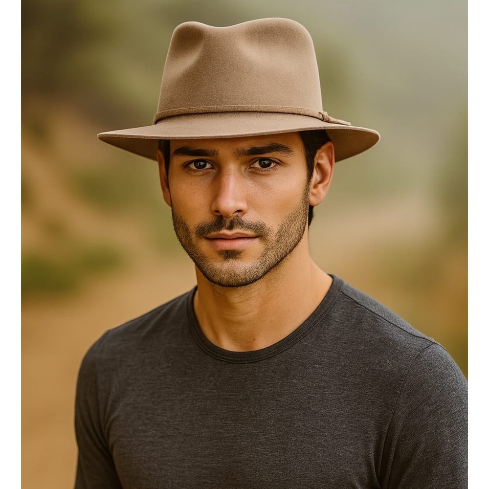 Peruvian‎ Soul Alpaca Felt Packable Travel Hat Crushable Fedora Peru Made Beige